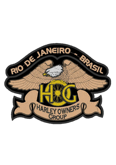 Bordados termocolantes clube harley davidson   19X15 CM  RIO DE JANEIRO
